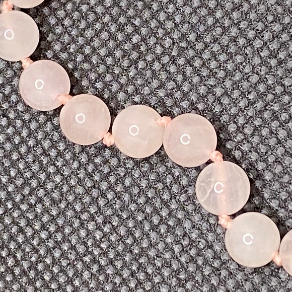 14k Hong Kong WW Rose Quartz Beaded Heart Pendant Necklace - Picture 13 of 14